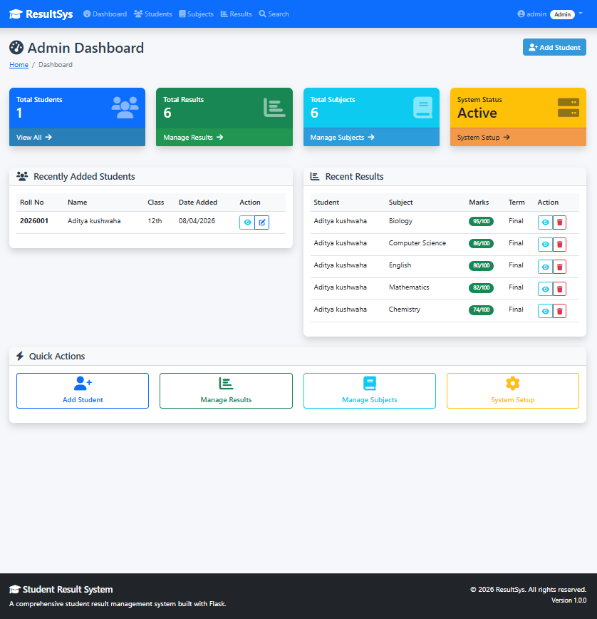 Student Result Management System